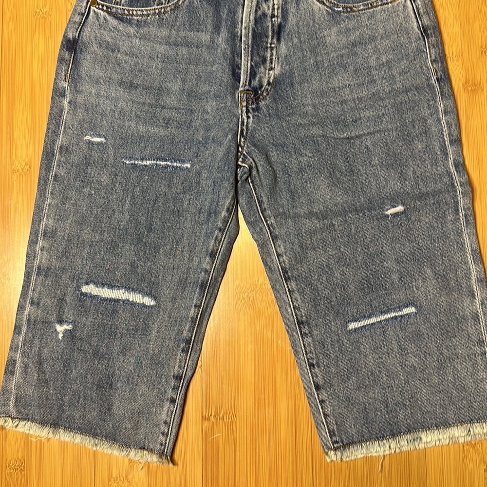 Sandrine Rose Distressed Bermuda Shorts (Long Line Shorts) NEW - Picture 4 of 8